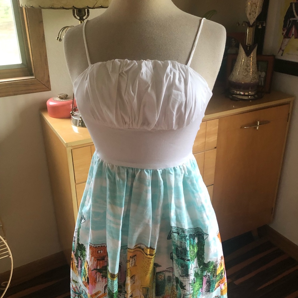 SOLD Retro Dress Bicycle Novelty Print Babydoll - Picture 5 of 7